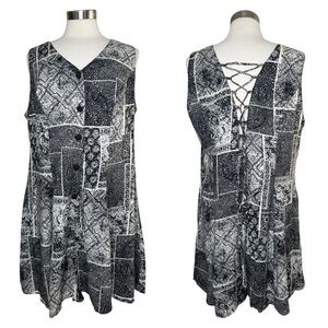 DIANA MARCO VTG Black and White Patterned Romper size 18